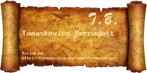 Tamaskovics Bernadett névjegykártya
