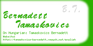 bernadett tamaskovics business card